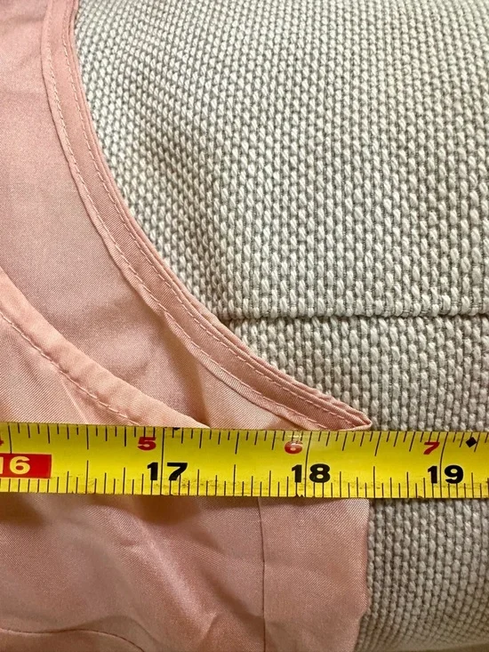 J. Crew 100% Silk Sleeveless Ruffle Front Blouse - Peach Pink, 6 - Picture 8 of 9